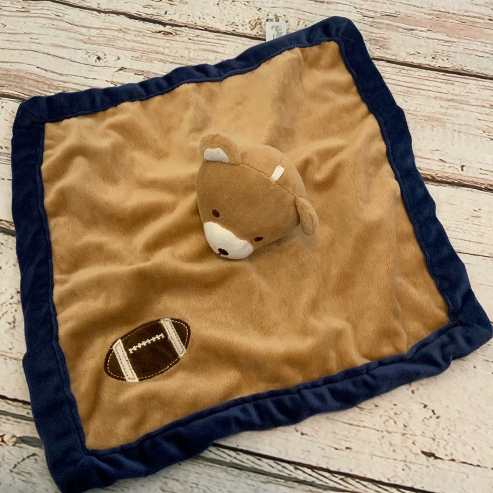 Lovey Tiddliwinks Football‎ Bear Brown Soft Baby Security Blanket.